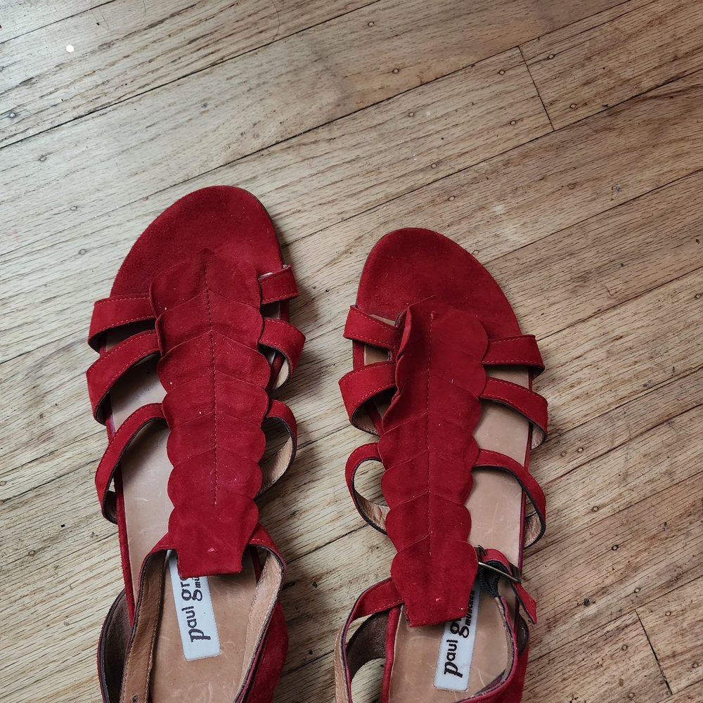 Paul Green Red Suede Sandals